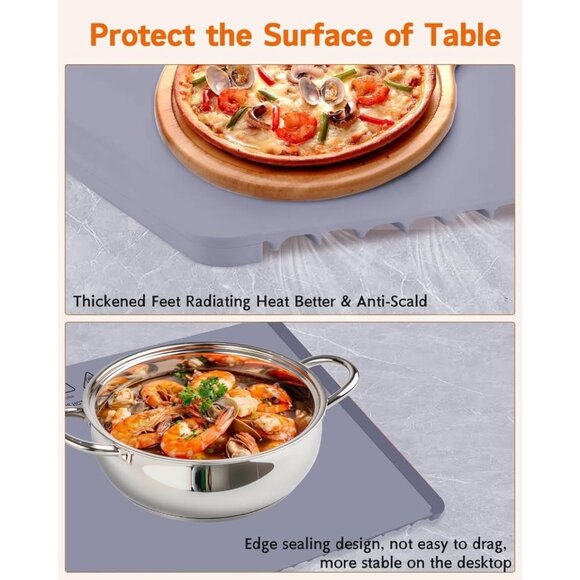 Food Warming Mat with 5℃ Temperature Control & Timer (Dark Gray) - Picture 4 of 6